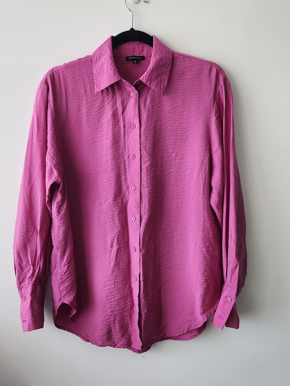 Dynamite Bright Pink Button-Up Dress Shirt